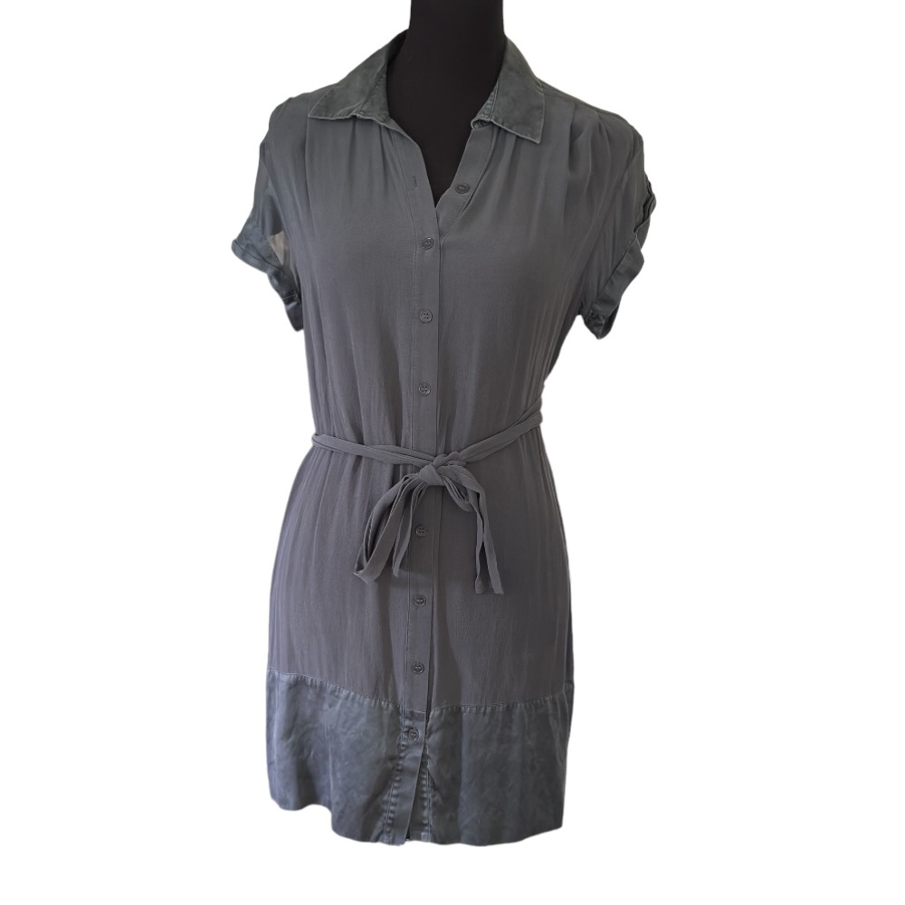 Club Monaco Sheer Button Down Dress Blue/Grey Size 4